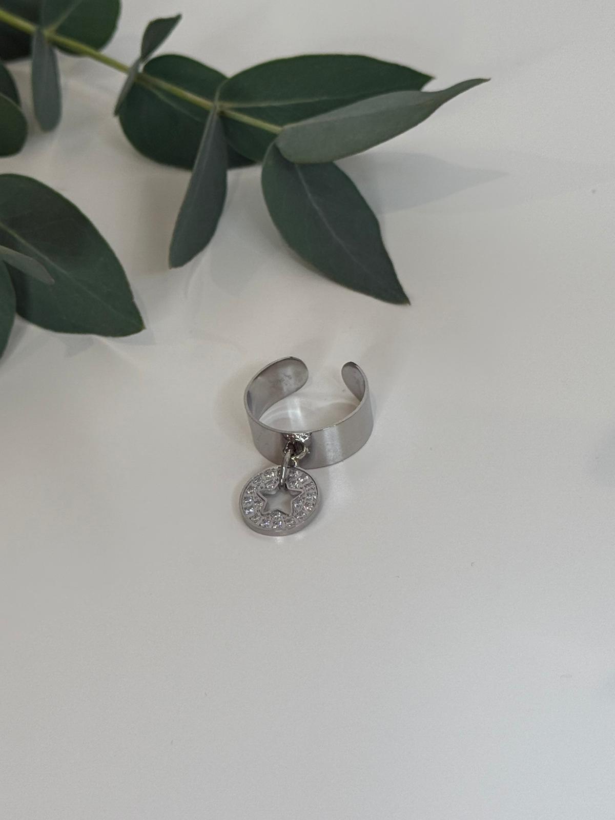 Bague pampille étoile argent