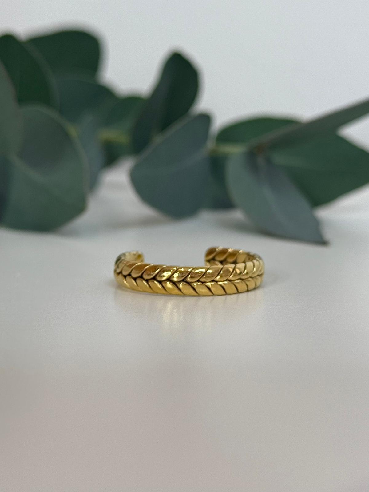 Bague tresse doré