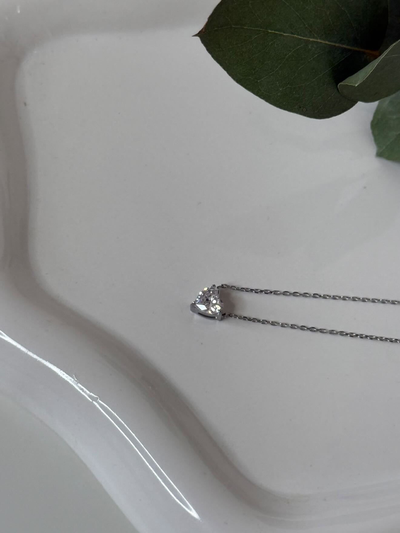 Collier argent petit cœur