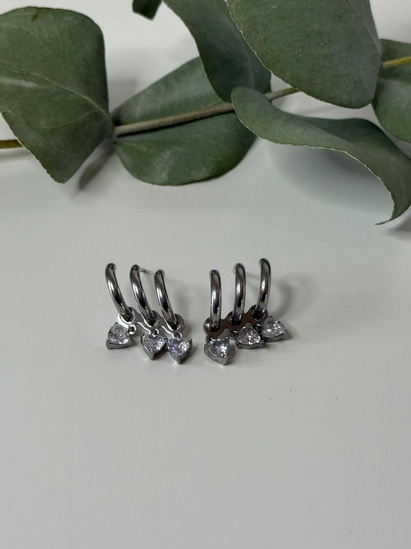 Boucles argent avec petits cœurs