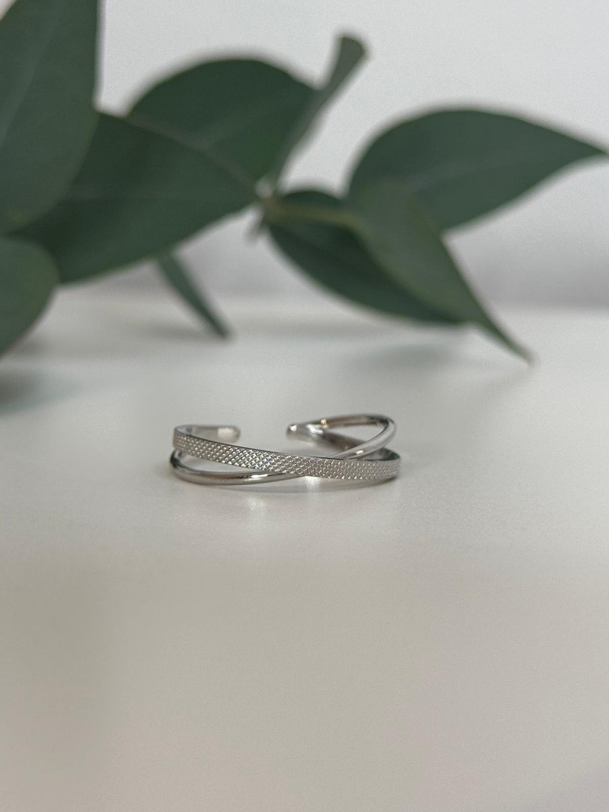 Bague entrecroisés argent