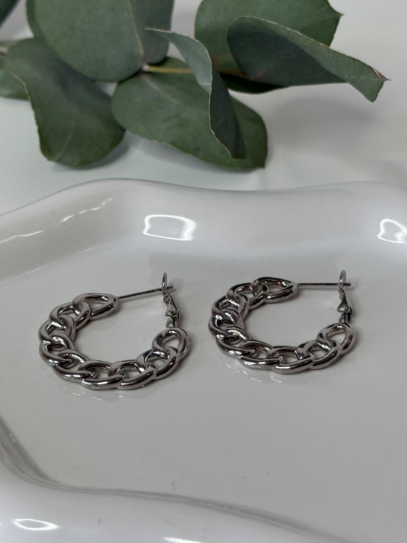 Anneaux tresses argent