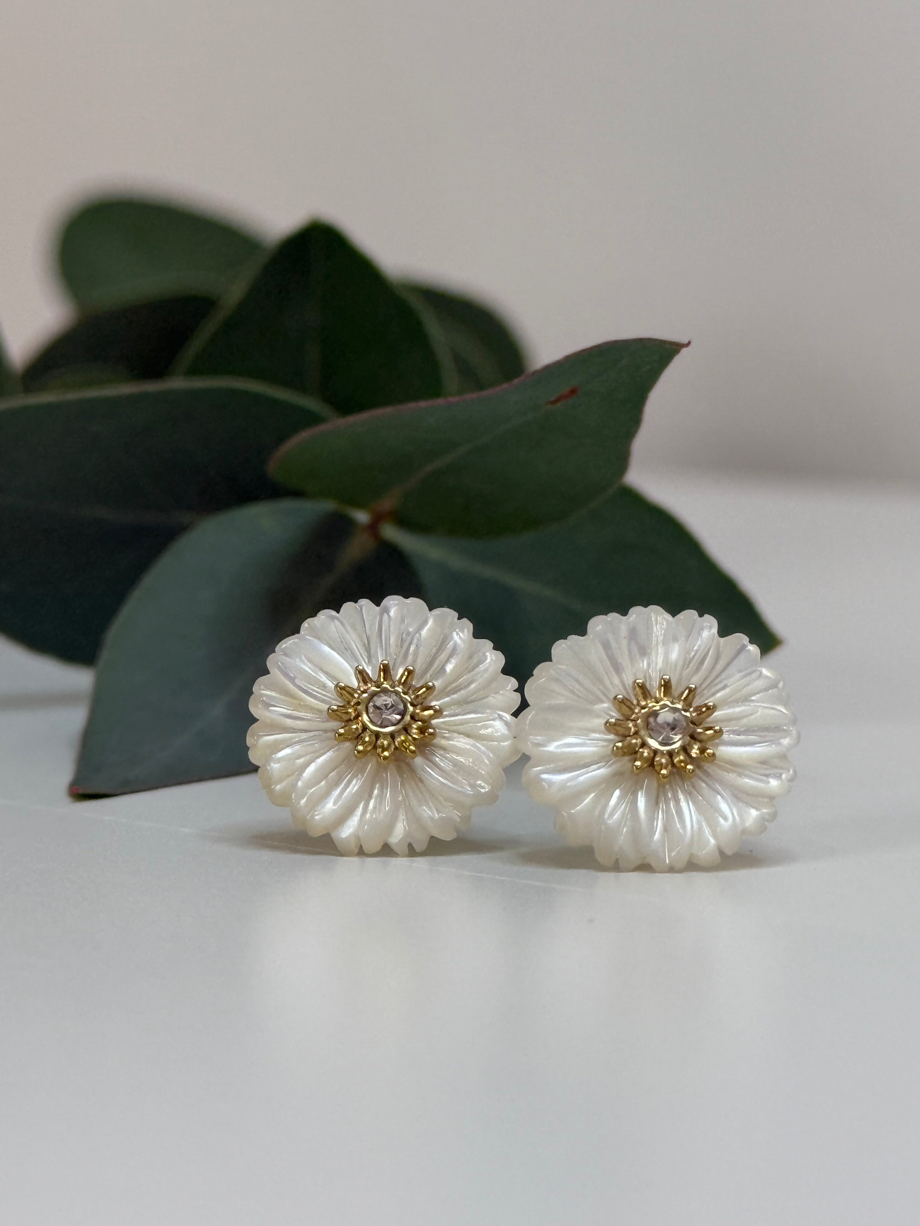 Boucles Fleurs nacrées