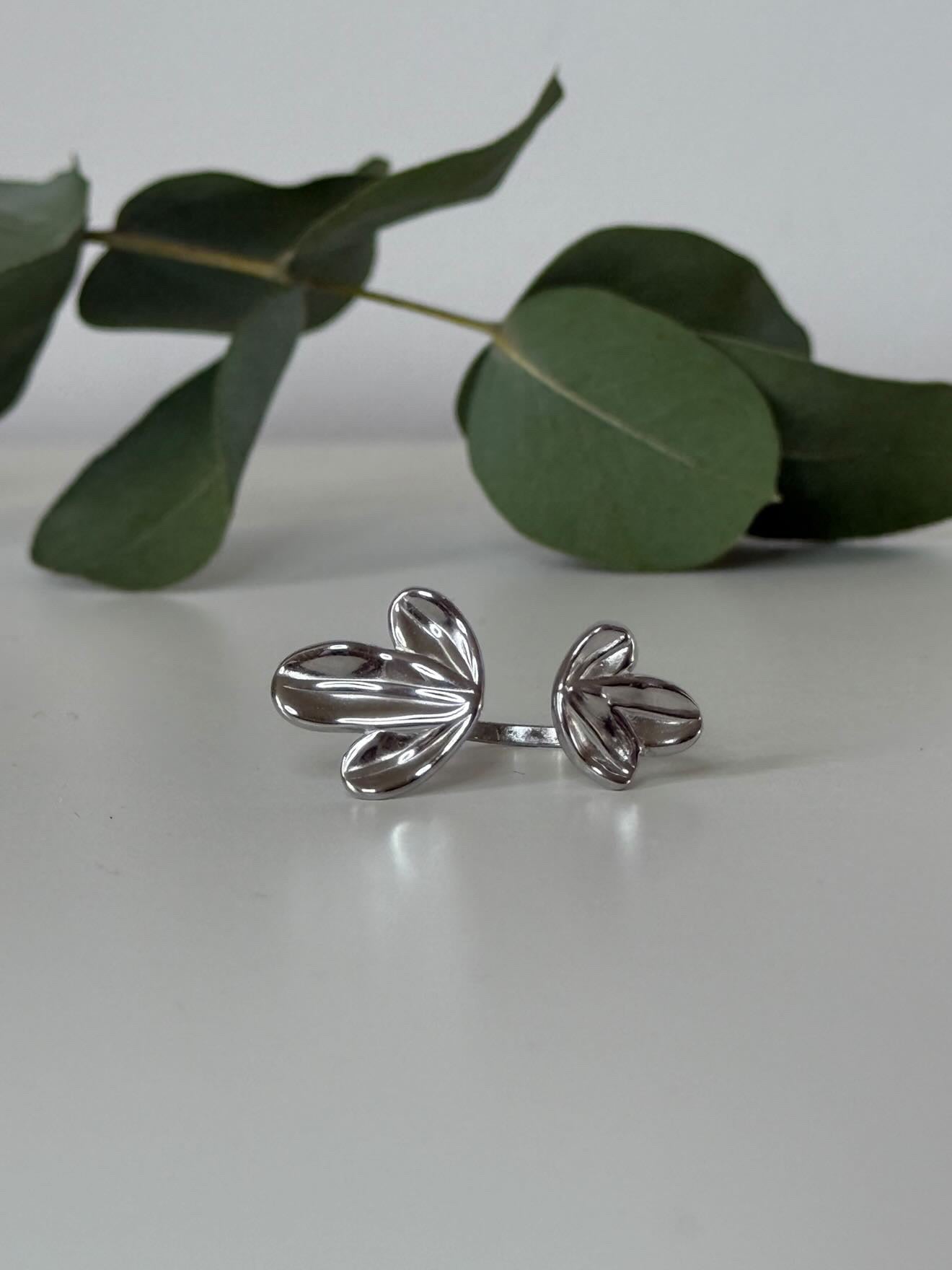 Bague argent 3 feuilles