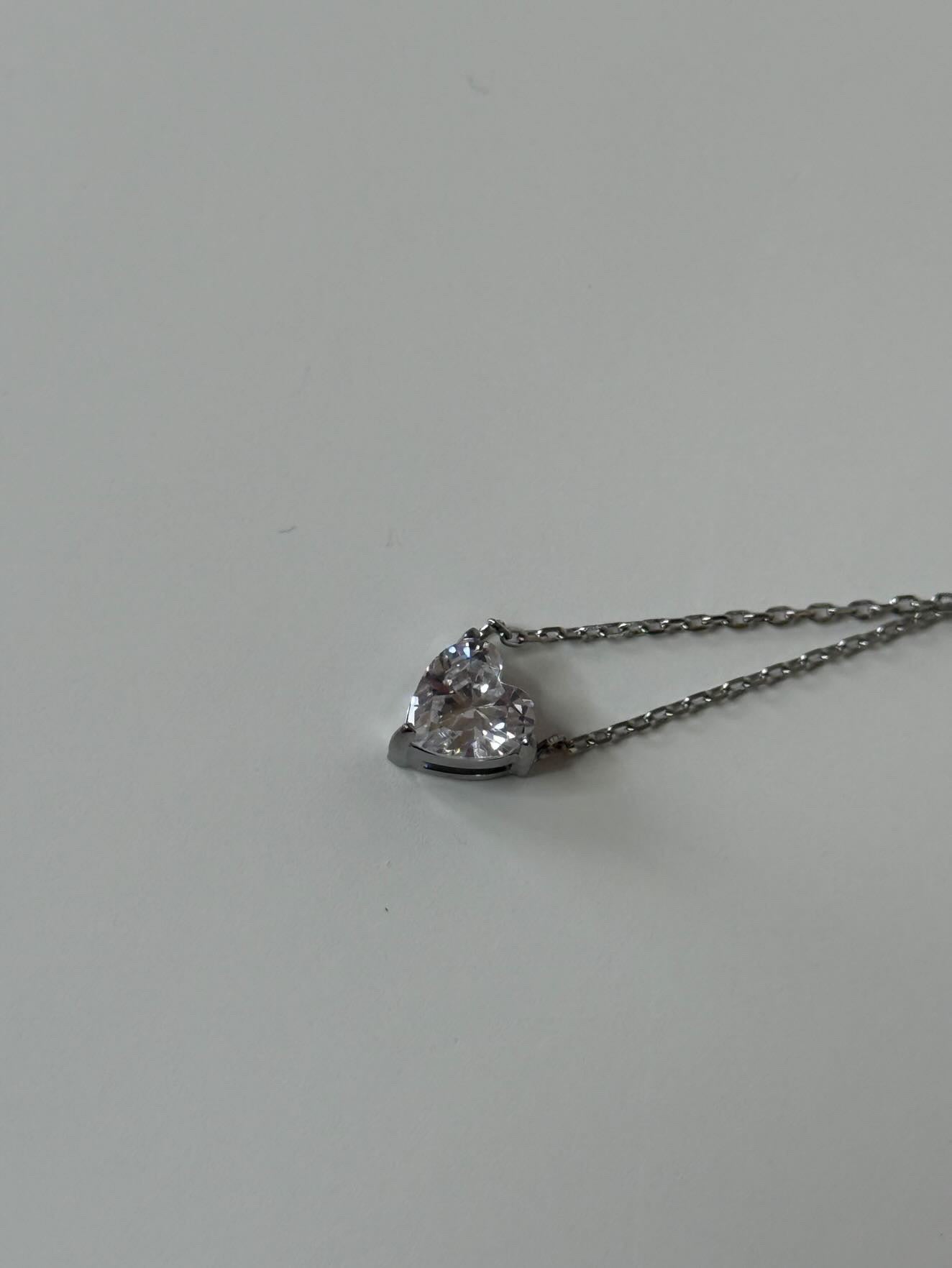 Collier argent petit cœur